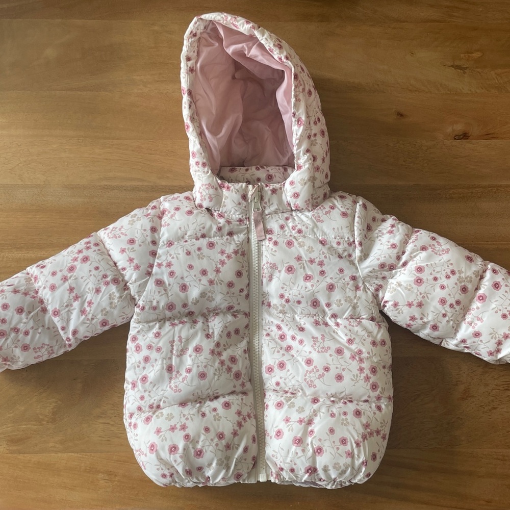H&M Baby Floral Puffer Jacket Size 12 Month